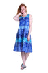 La Cera 100% Cotton Ombre Print Tier Dress - La Cera