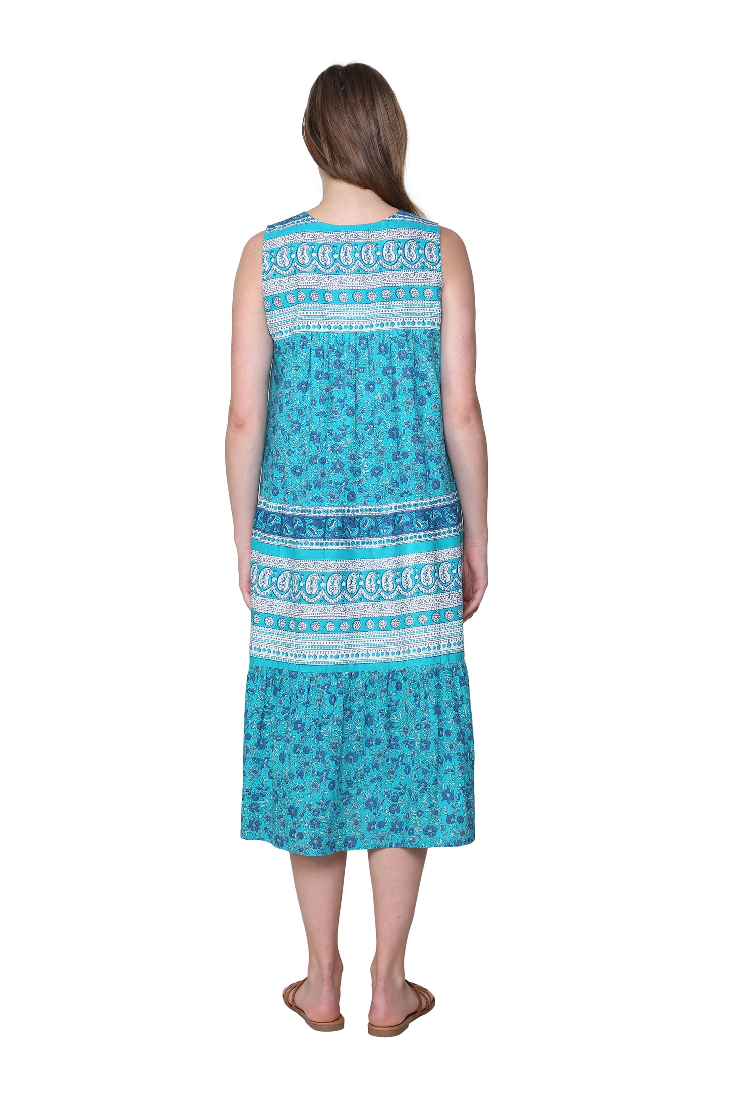 La Cera 100% Cotton Border Print Dress - La Cera