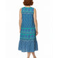 La Cera Plus Size 100% Cotton Border Print  Dress - La Cera
