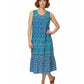La Cera Plus Size 100% Cotton Border Print  Dress - La Cera