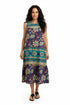 La Cera 100% Cotton Border Print Dress - La Cera