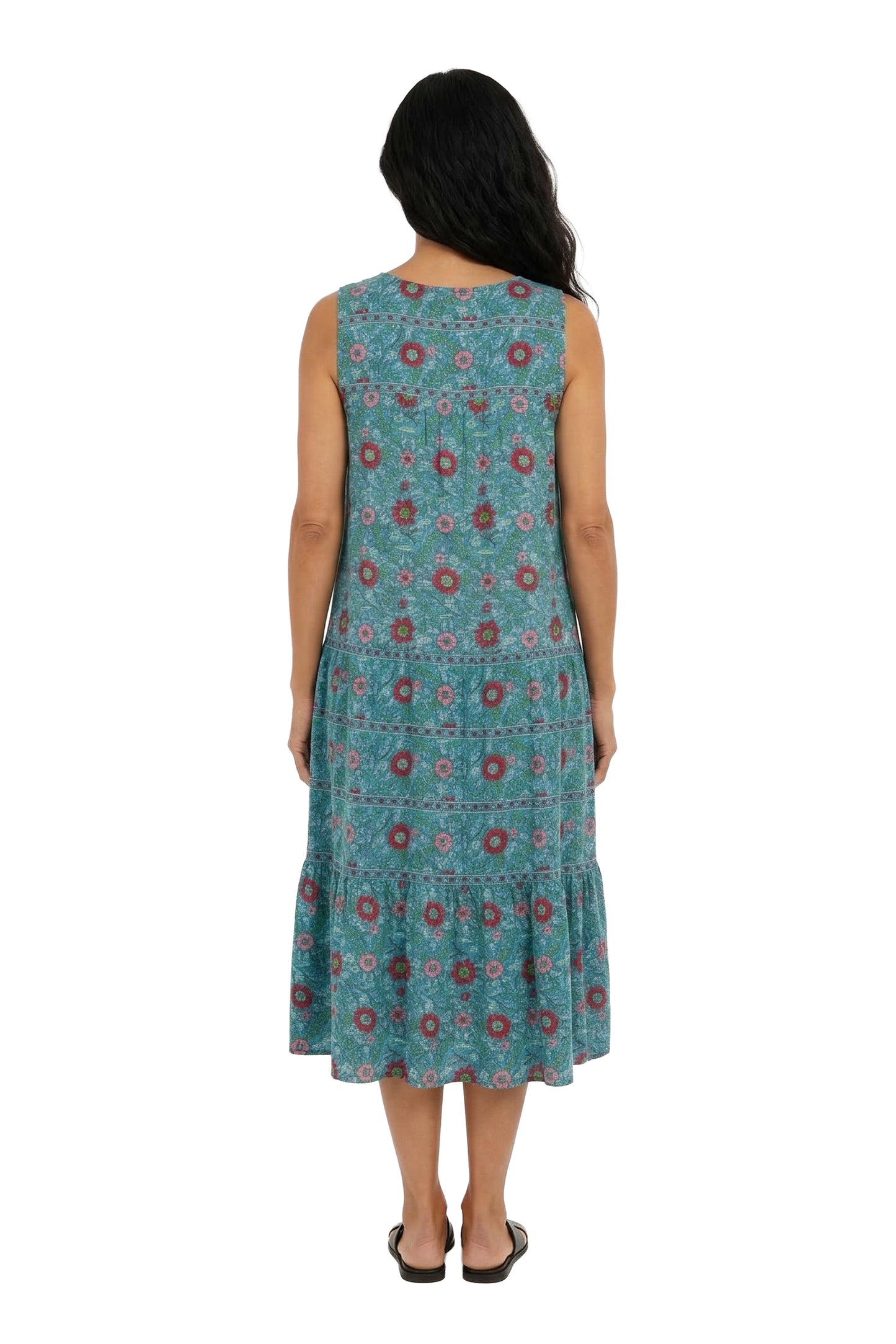 La Cera 100% Cotton Border Print Dress - La Cera