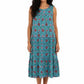 La Cera 100% Cotton Border Print Dress - La Cera