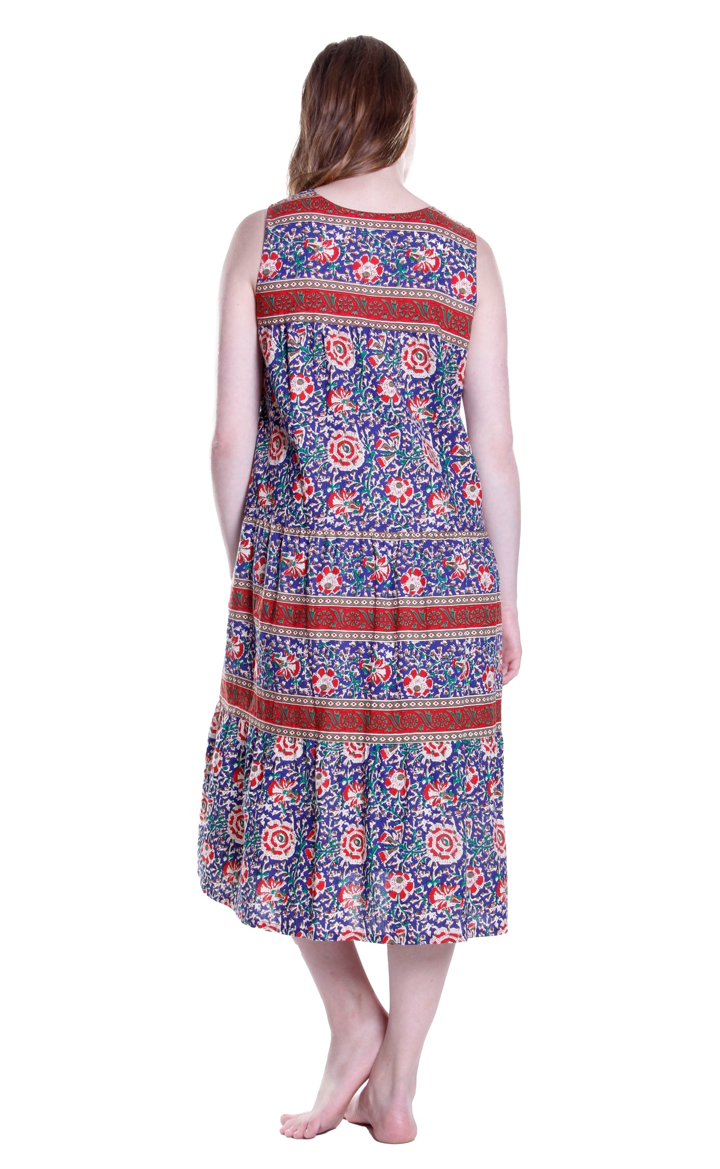 La Cera 100% Cotton Border Print Dress - La Cera