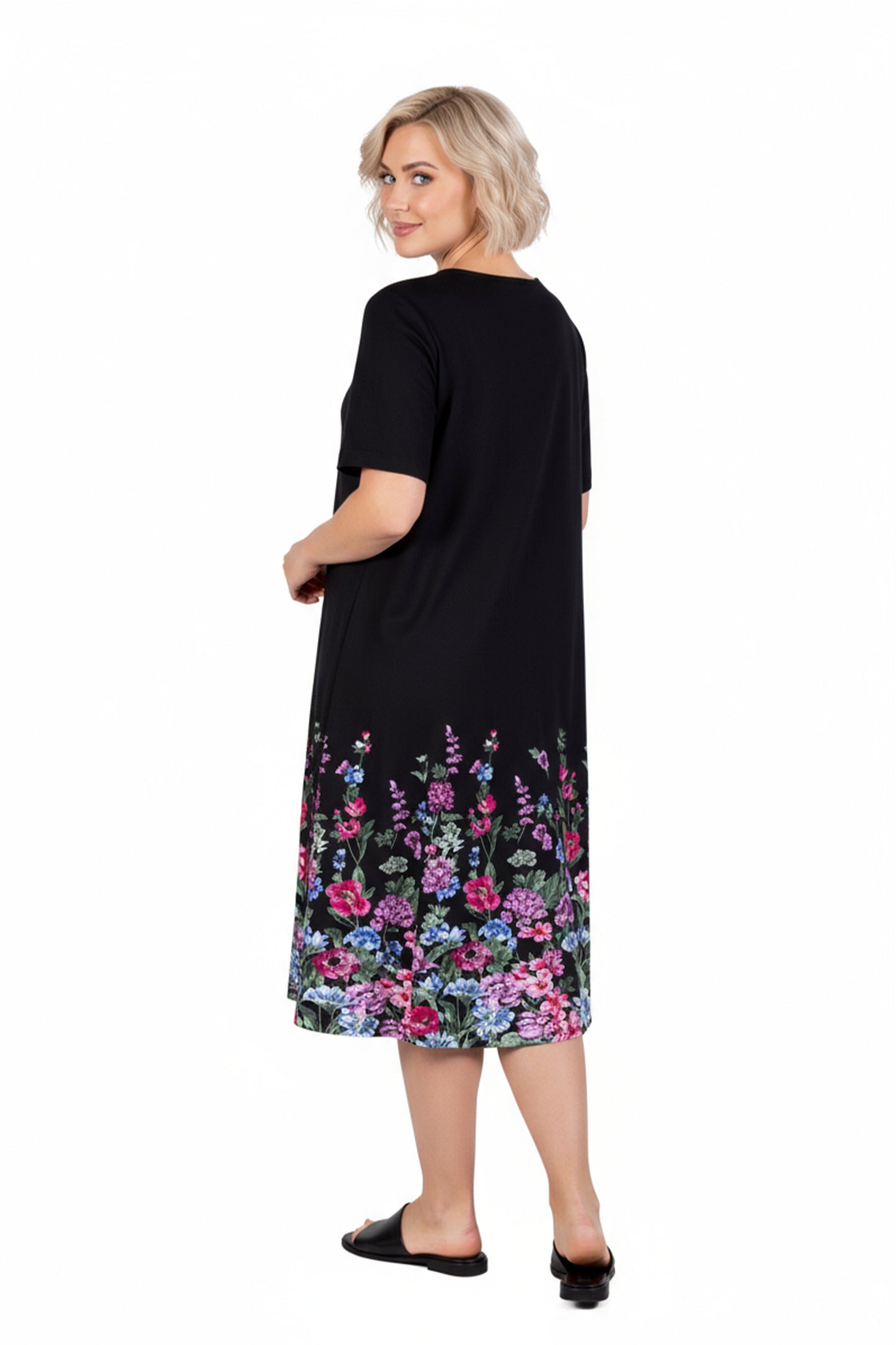 La Cera 100% Cotton Knit Summertime Garden Dress
