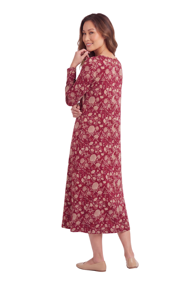 La Cera Vestido evasé de punto de algodón con estampado floral