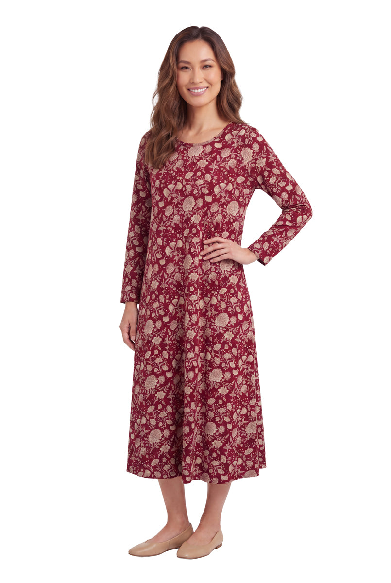 La Cera Vestido evasé de punto de algodón con estampado floral