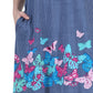 La Cera Novelty Floral Butterfly Print Short Sleeve Dress - La Cera