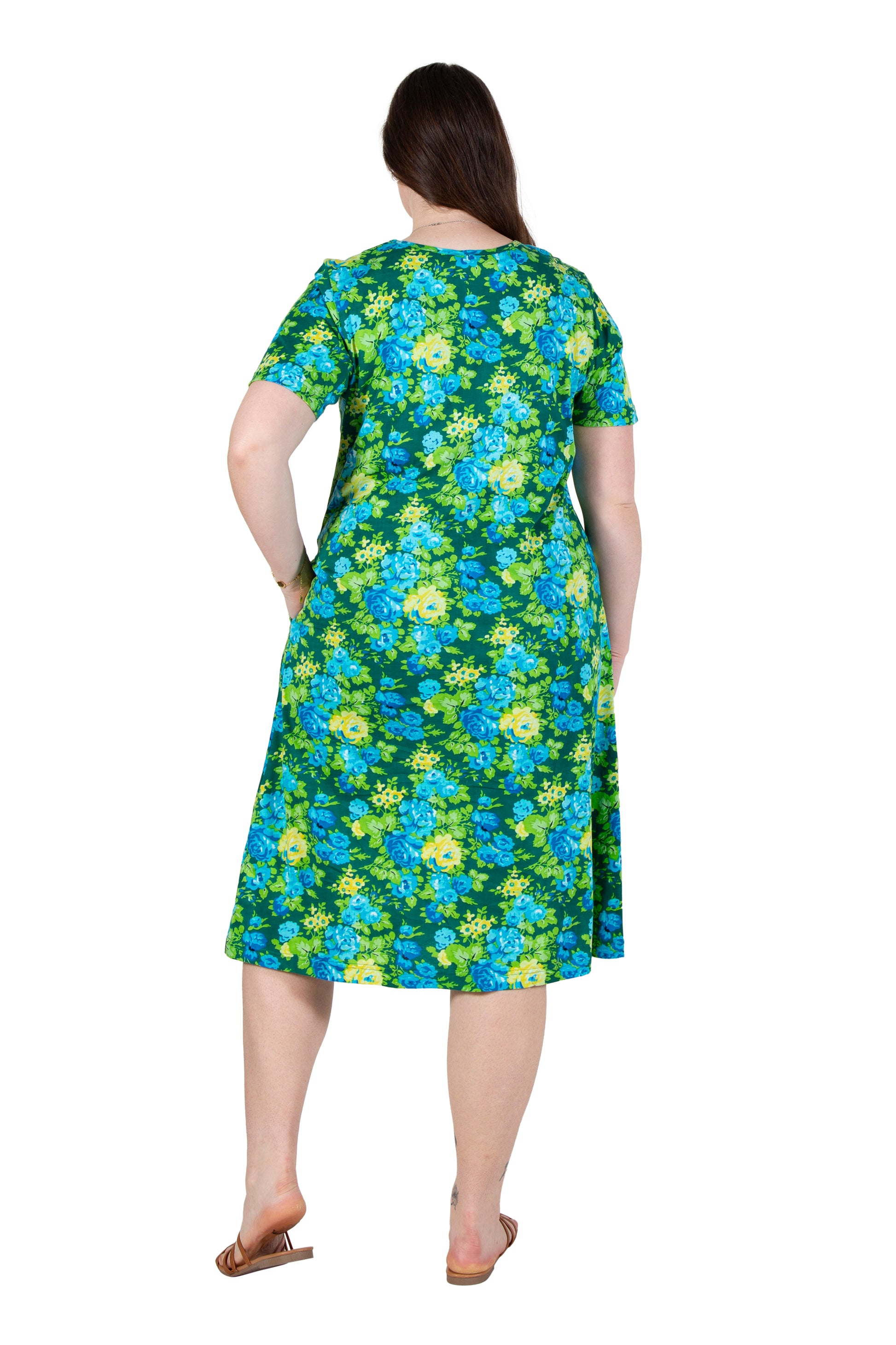 La Cera Floral Printed A-Line Dress - Plus Size - La Cera