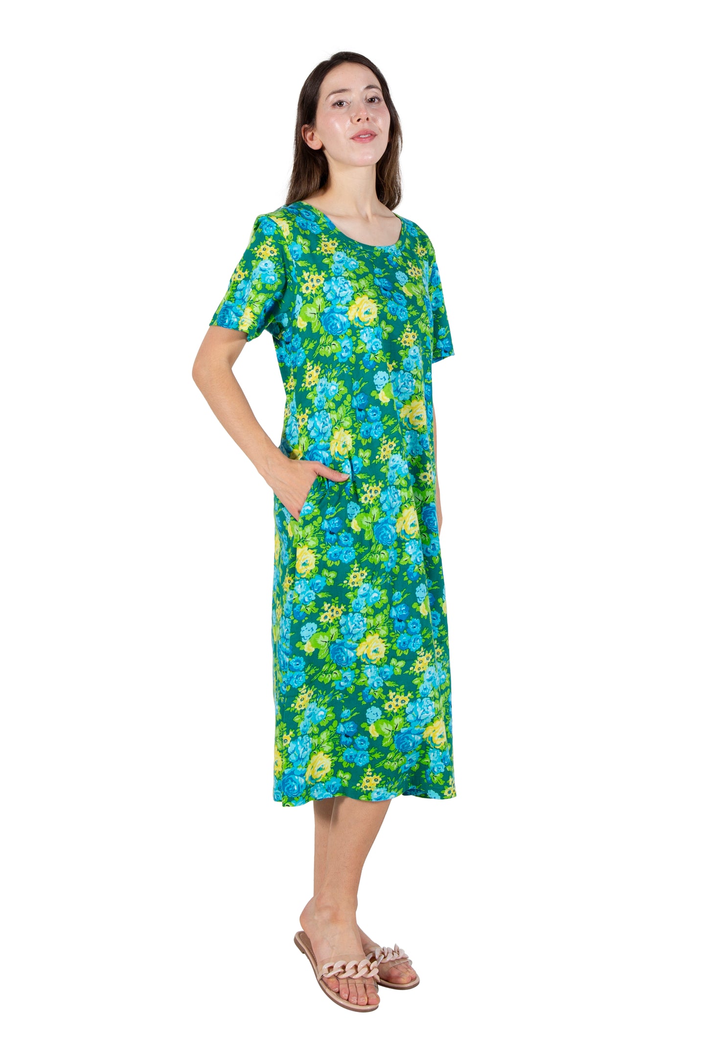 La Cera Floral Printed A-Line Dress