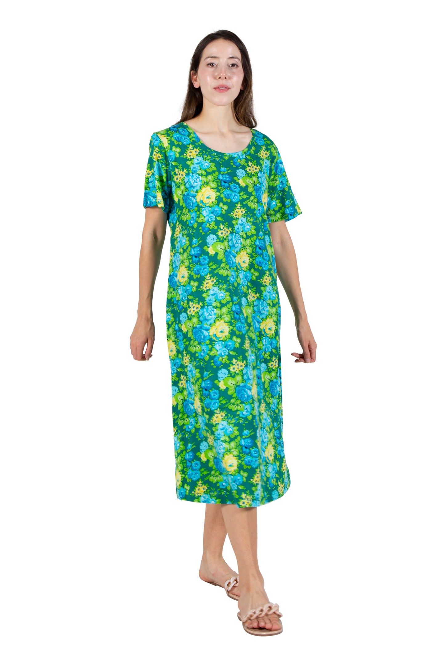 La Cera Floral Printed A-Line Dress