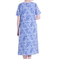 La Cera Cotton Jersey Knit Floral A-Line Dress - La Cera