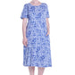 La Cera Cotton Jersey Knit Floral A-Line Dress - La Cera
