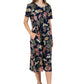 La Cera Midnight Floral Knit Dress - La Cera