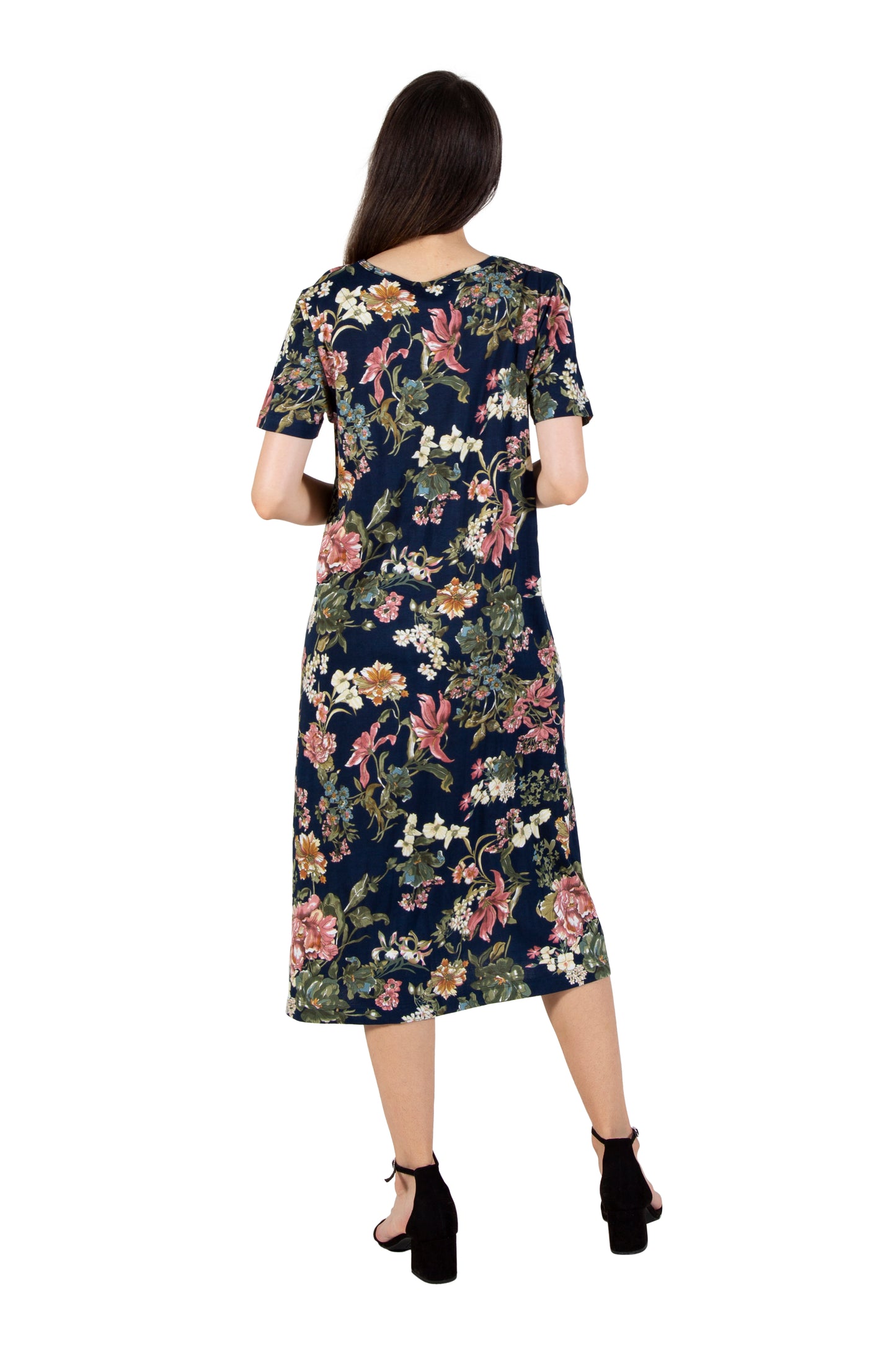 La Cera Midnight Floral Knit Dress - La Cera