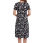 La Cera White Flower Printed A-Line Dress - La Cera