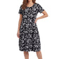 La Cera White Flower Printed A-Line Dress - La Cera