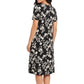 La Cera White Floral Vine Printed A-Line Dress - La Cera
