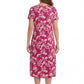 La Cera White Floral Vine Printed A-Line Dress - La Cera