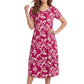 La Cera White Floral Vine Printed A-Line Dress - La Cera