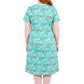 La Cera Printed A-Line Cotton Jersey Knit Plus Size Dress - La Cera