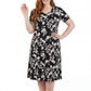 La Cera White Floral Vine Printed A-Line Dress - La Cera