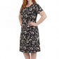 La Cera White Floral Vine Printed A-Line Dress - La Cera