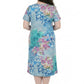 Plus Size La Cera Cotton Floral Jersey Knit A-Line Dress - La Cera