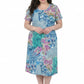 Plus Size La Cera Cotton Floral Jersey Knit A-Line Dress - La Cera