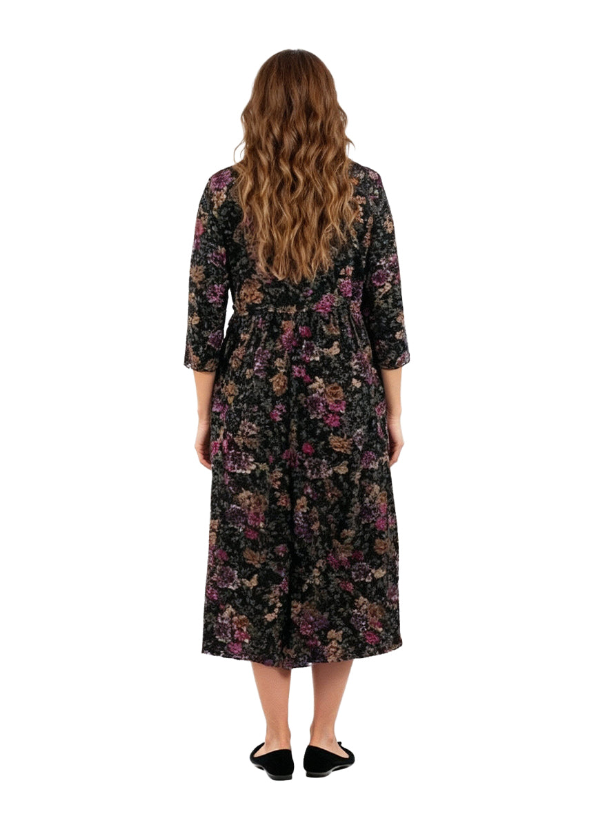 Vestido con estampado floral de punto de algodón La Cera