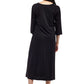 La Cera V-Neck 3/4 Sleeve Embroidered Dress