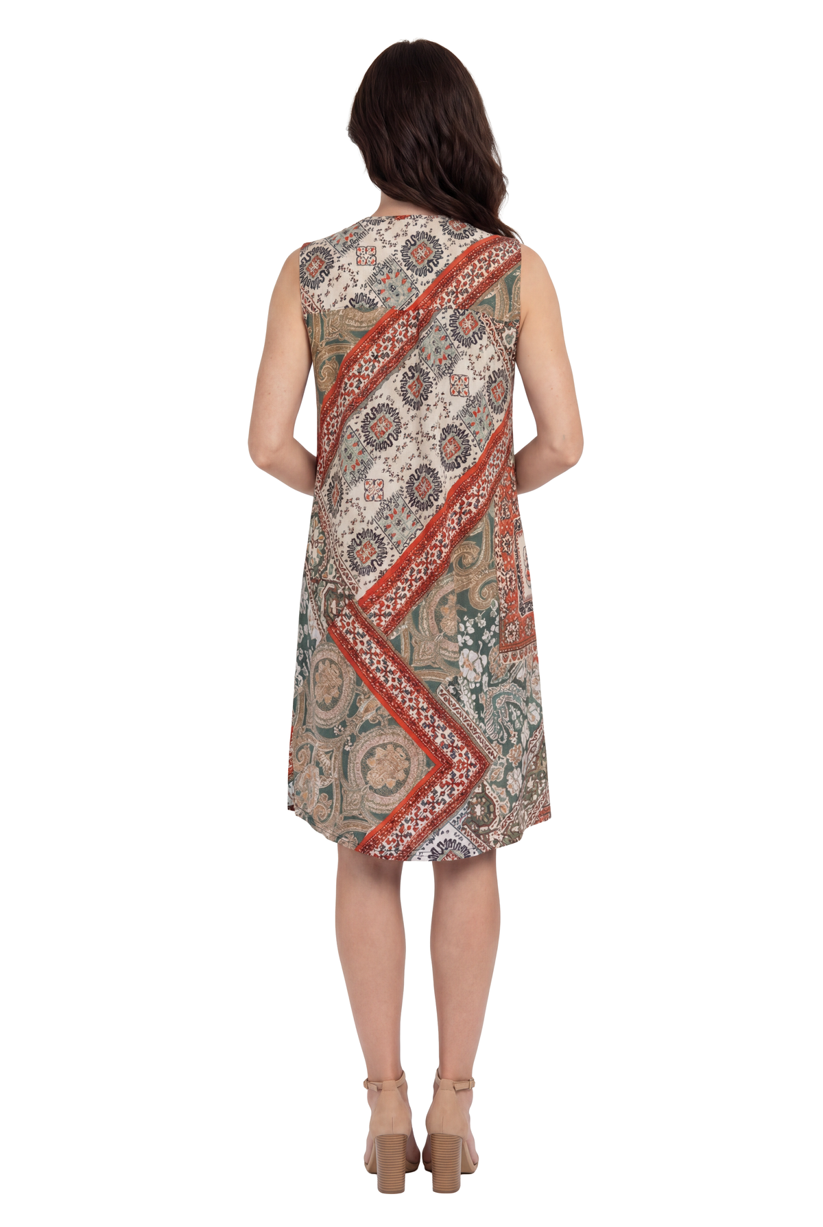 La Cera Vintage Paisley Print Dress