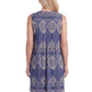 La Cera Shades of Denim Print Sleeveless Dress - La Cera