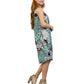 La Cera Poly Spandex Mint Mosaic Sleeveless Dress