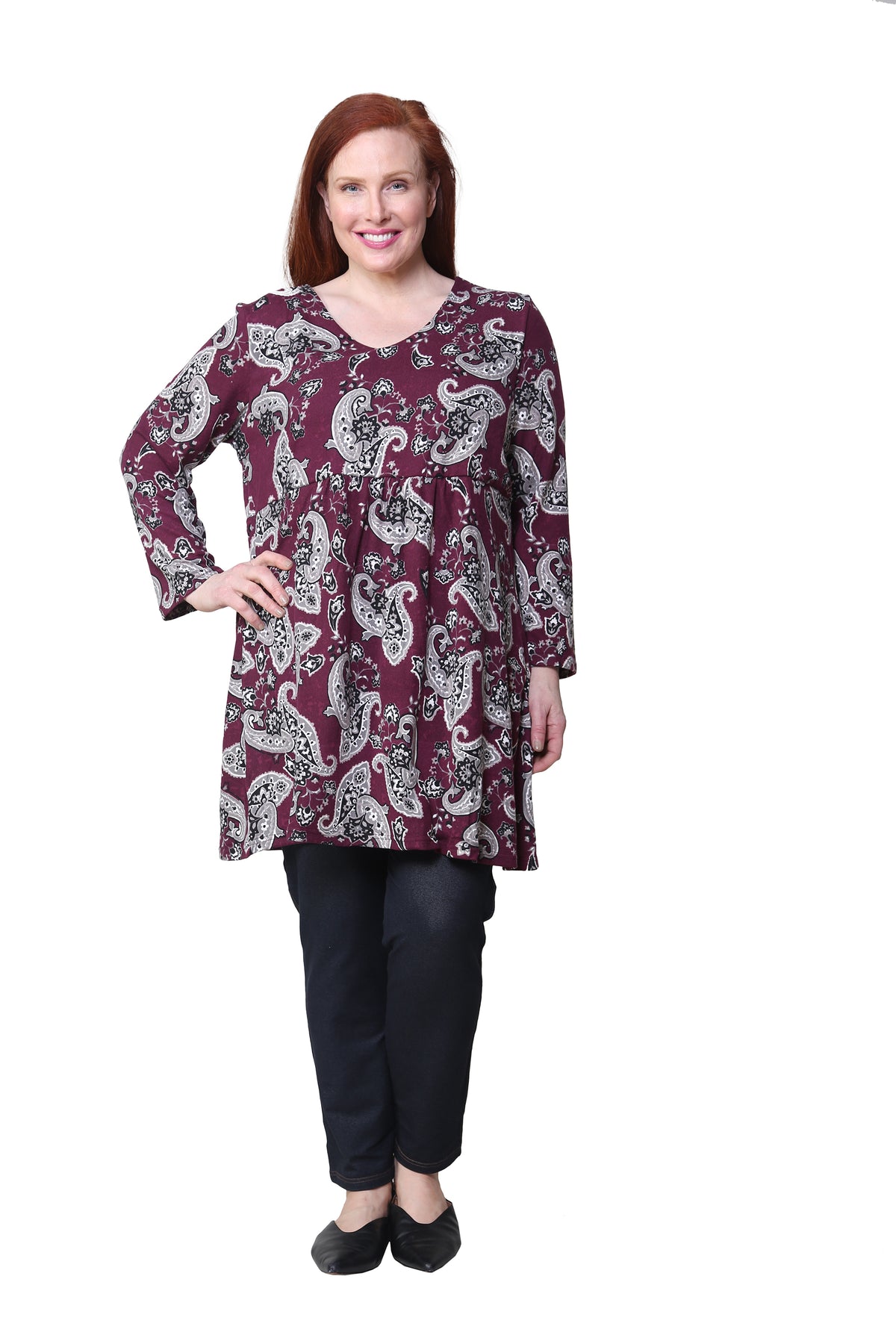 Top tipo túnica tipo jersey con estampado floral de La Cera