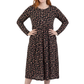 La Cera Floral Button Front Knit Dress