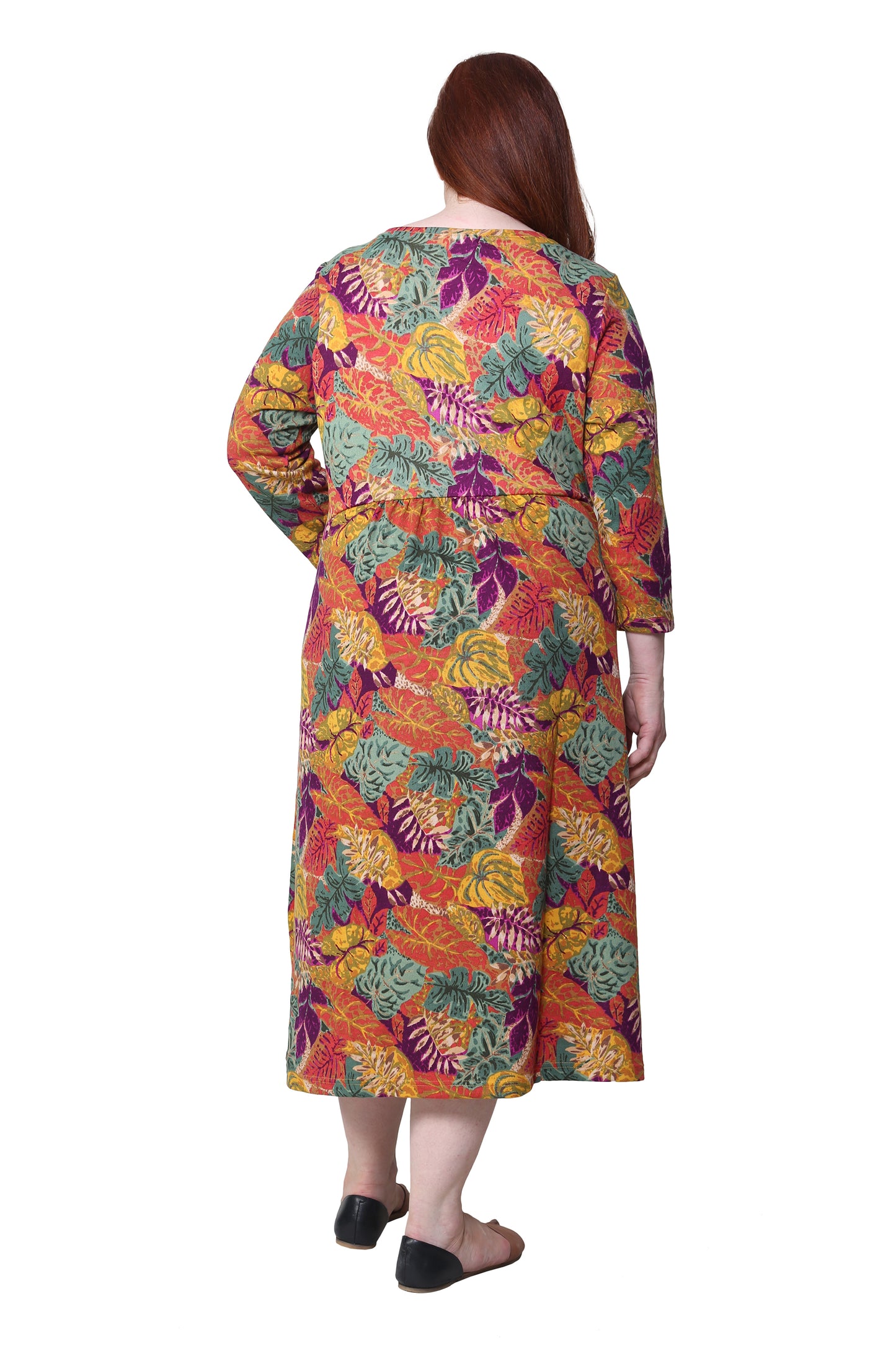 La Cera Plus Size Fall Foliage Knit Dress