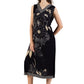 La Cera Sleeveless V-Neck Botanical Flower Dress - La Cera
