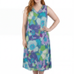 La Cera Sleeveless V-Neck Retro Floral Dress - La Cera
