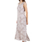 La Cera Sleeveless Floral Tonal Printed A-Line Dress