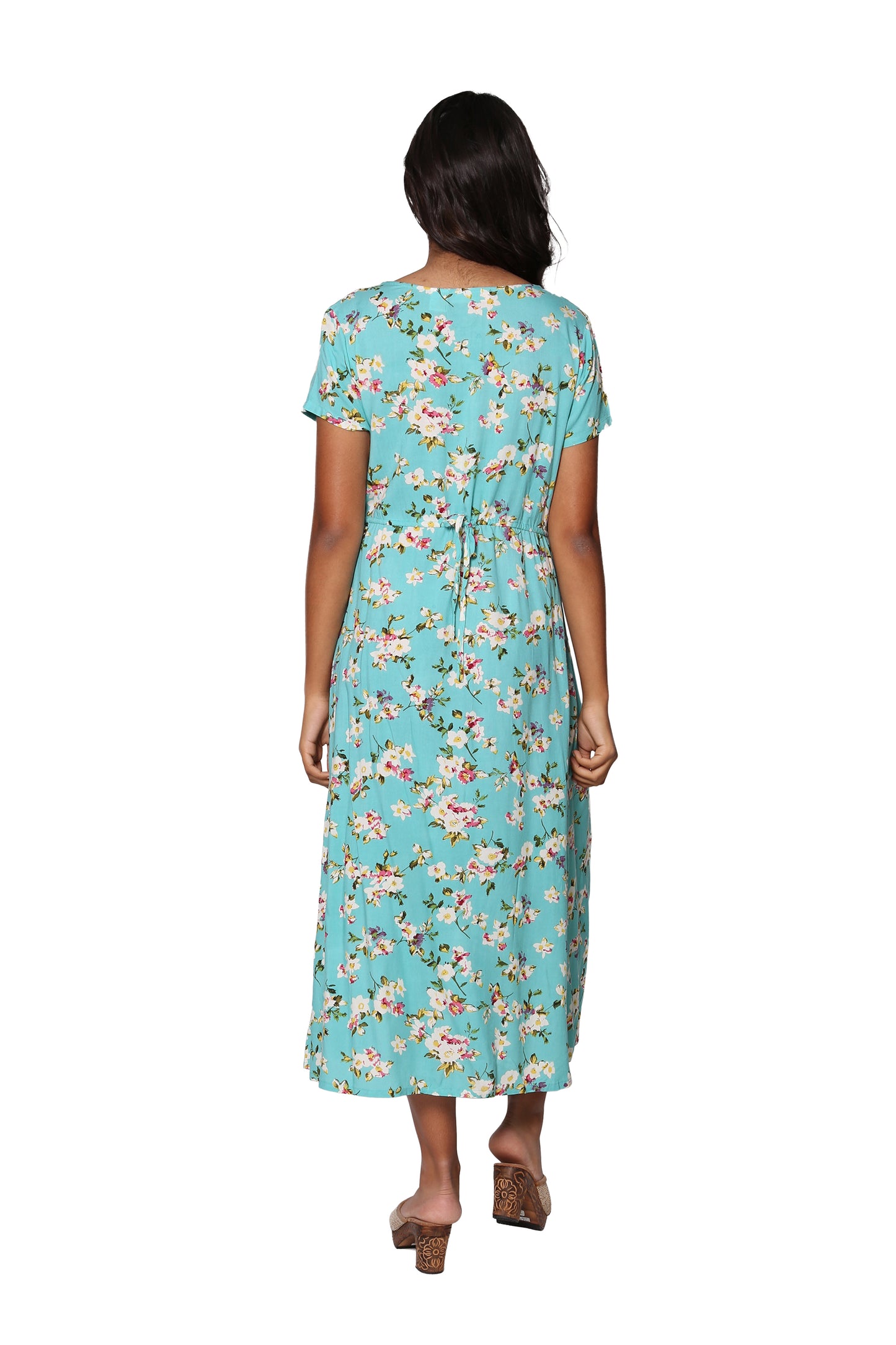 La Cera Button Front Short Sleeve Dress - La Cera