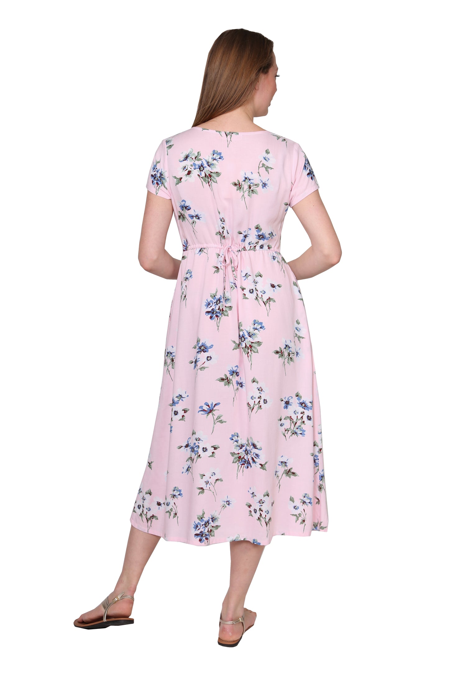 La Cera Button Front Short Sleeve Dress