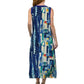 Sleeveless Print Dress with Novelty Buttons - La Cera