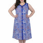 La Cera Blue Patchwork Plus Size Sleeveless Dress - La Cera