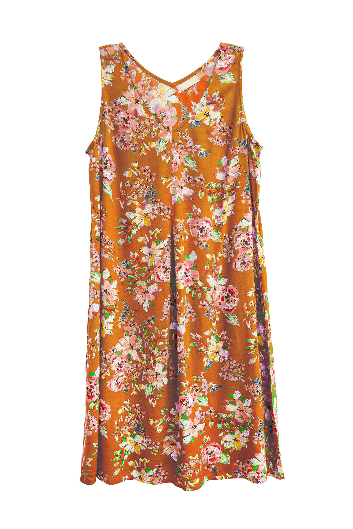 La Cera Rayon Summer Floral Print Sundress - La Cera
