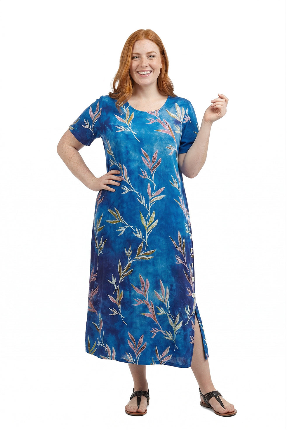 Vestido acampanado de manga corta La Cera de talla grande
