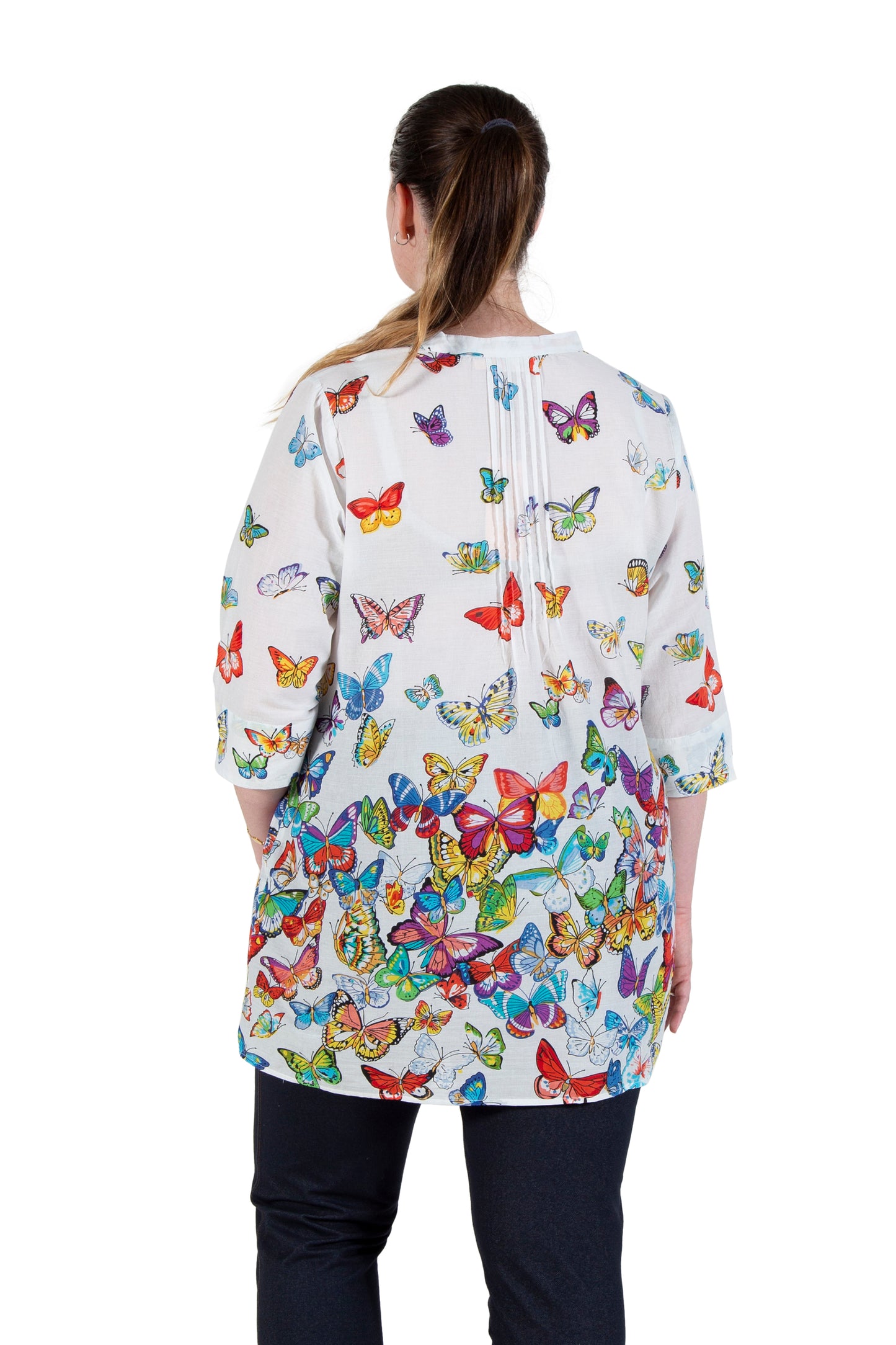 La Cera Plus Size Butterfly Garden Tunic - La Cera