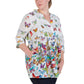 La Cera Plus Size Butterfly Garden Tunic - La Cera