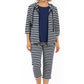 La Cera Terry Capri Hoodie PJ Set