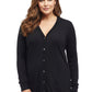 La Cera Long Sleeve Boyfriend Cardigan - Plus Size - La Cera
